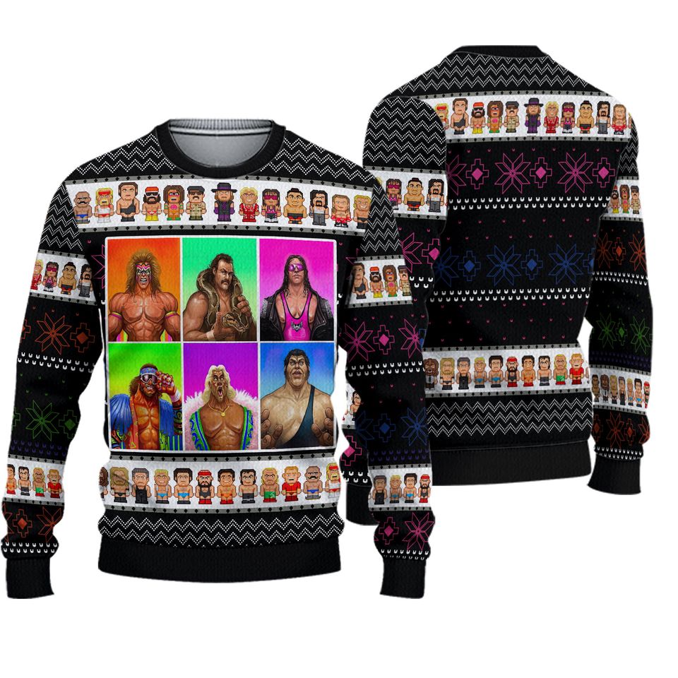 Wwf Wrestling Legends Ugly Christmas Sweater