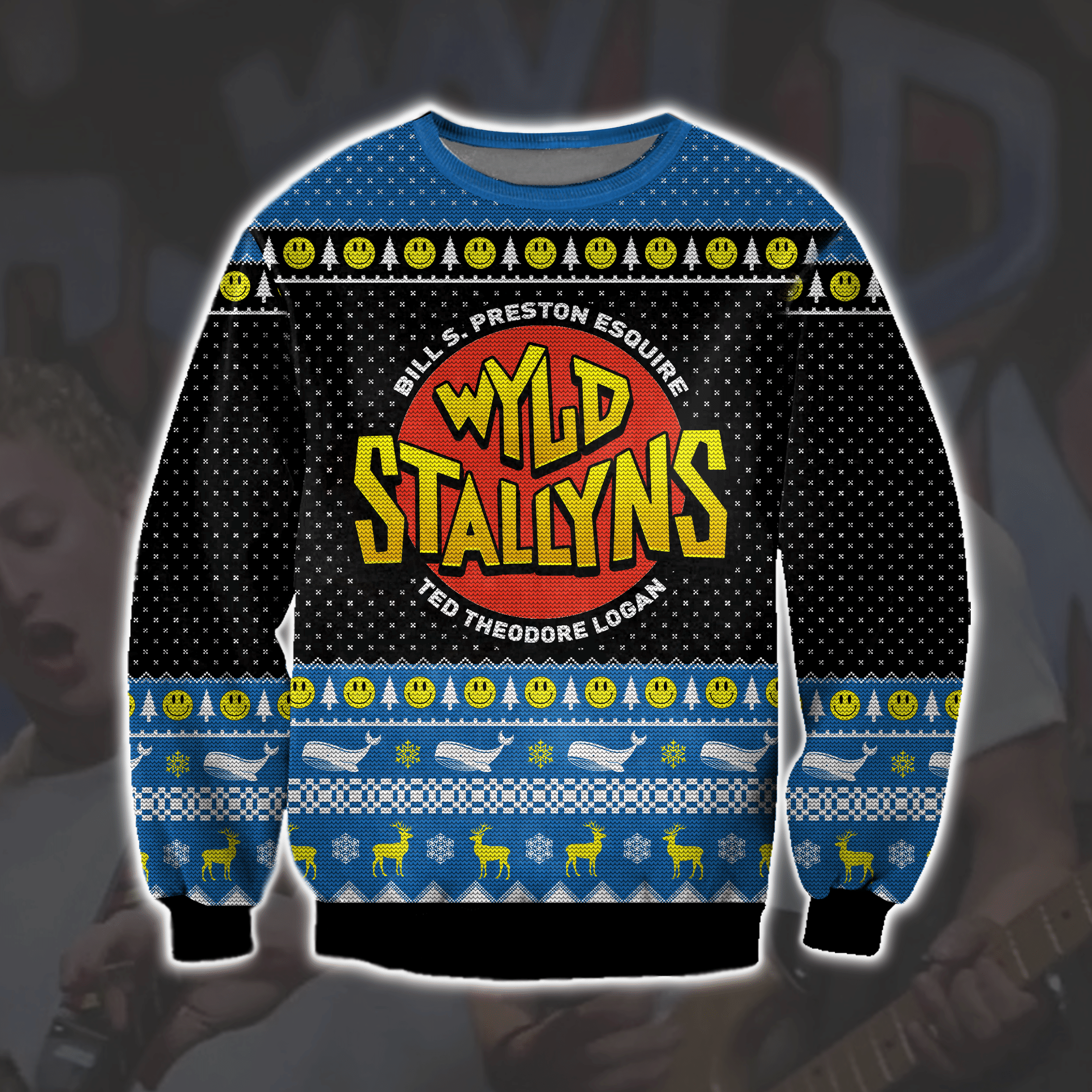 Wyld Stallyns 3D Print Ugly Christmas Sweater Adult 3D Funny Matching for family