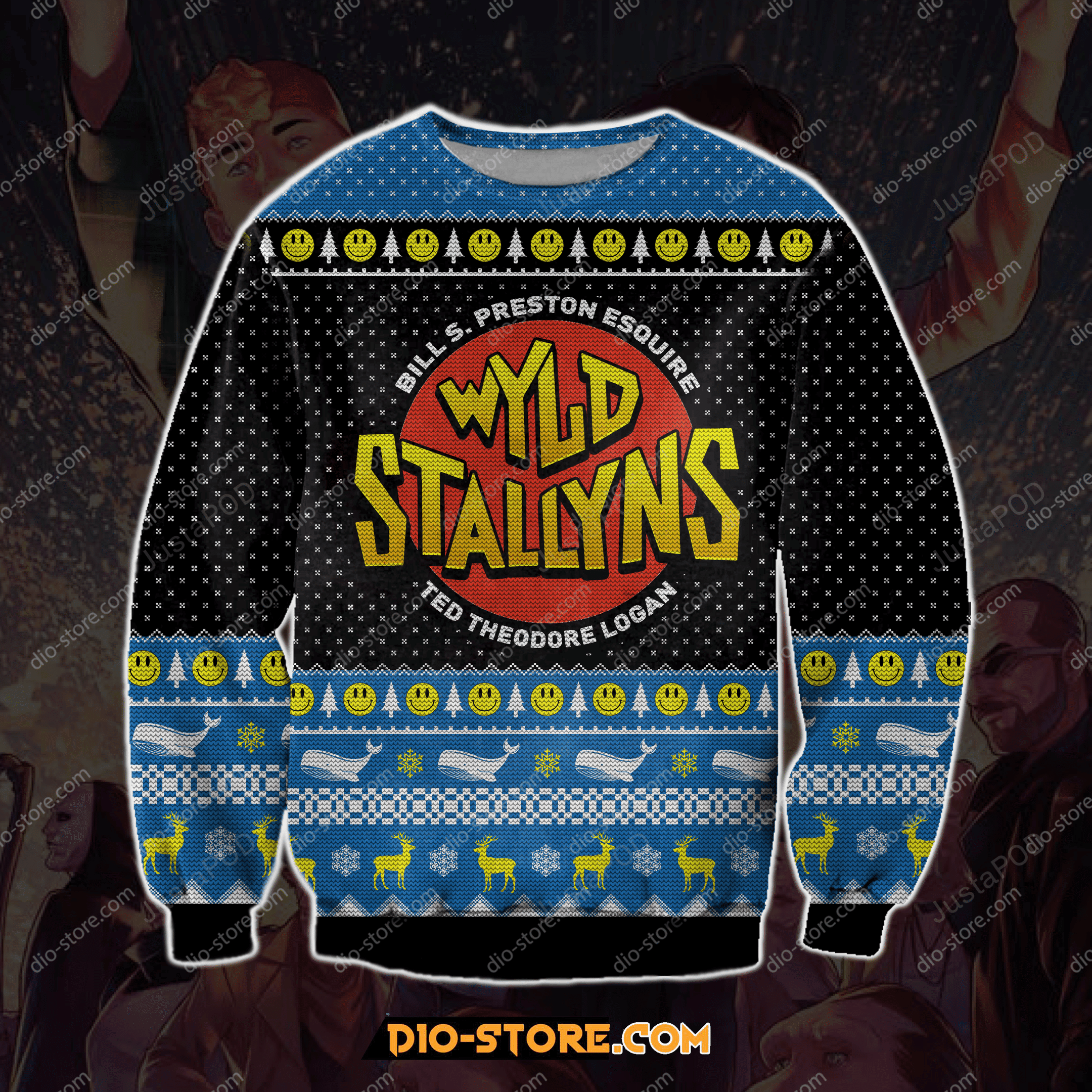 Wyld Stallyns Ugly Christmas Sweater Adult 3D Funny Matching for family