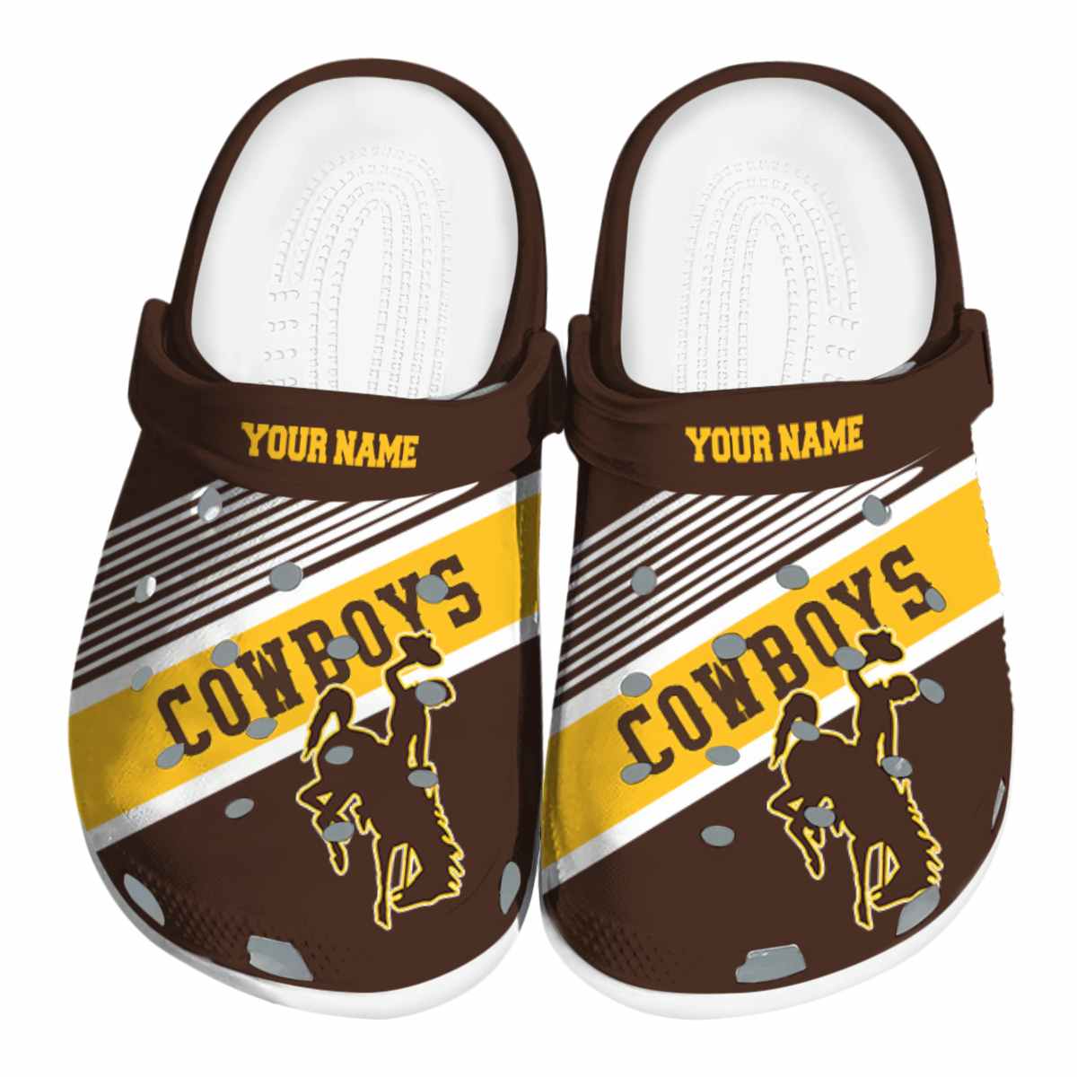 Wyoming Cowboys NCAA Sport Crocs Crocband Clogs Shoes Comfortable For Men Women and Kids