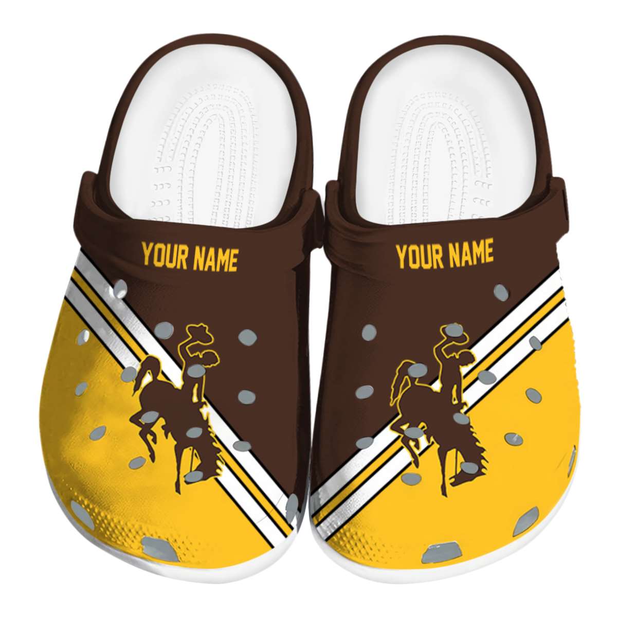 Wyoming Cowboys NCAA Sport Crocs Crocband Clogs Shoes Comfortable For Men Women and Kids