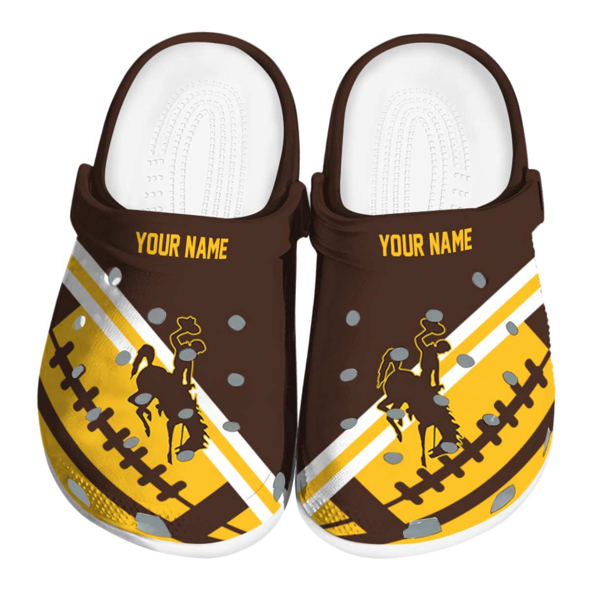 Wyoming Cowboys NCAA Sport Crocs Crocband Clogs Shoes Comfortable For Men Women and Kids