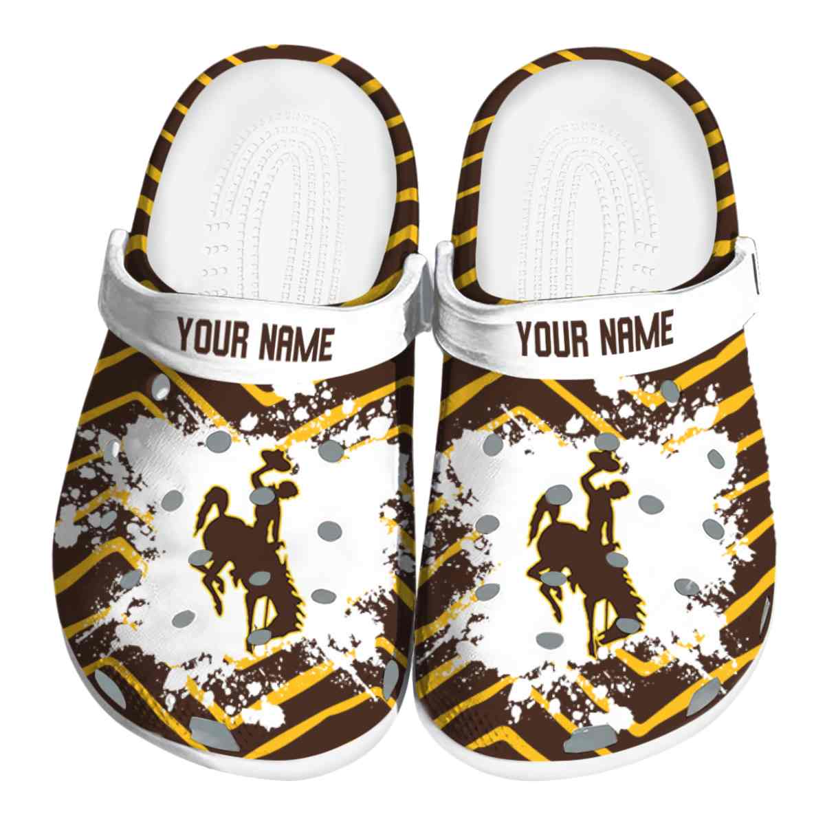 Wyoming Cowboys NCAA Sport Crocs Crocband Clogs Shoes Comfortable For Men Women and Kids