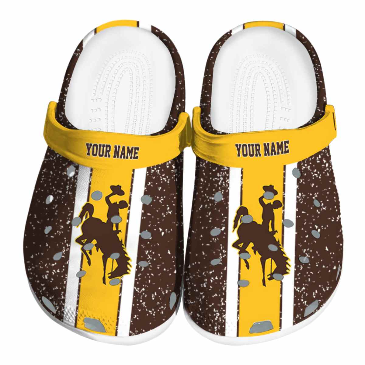 Wyoming Cowboys NCAA Sport Crocs Crocband Clogs Shoes Comfortable For Men Women and Kids