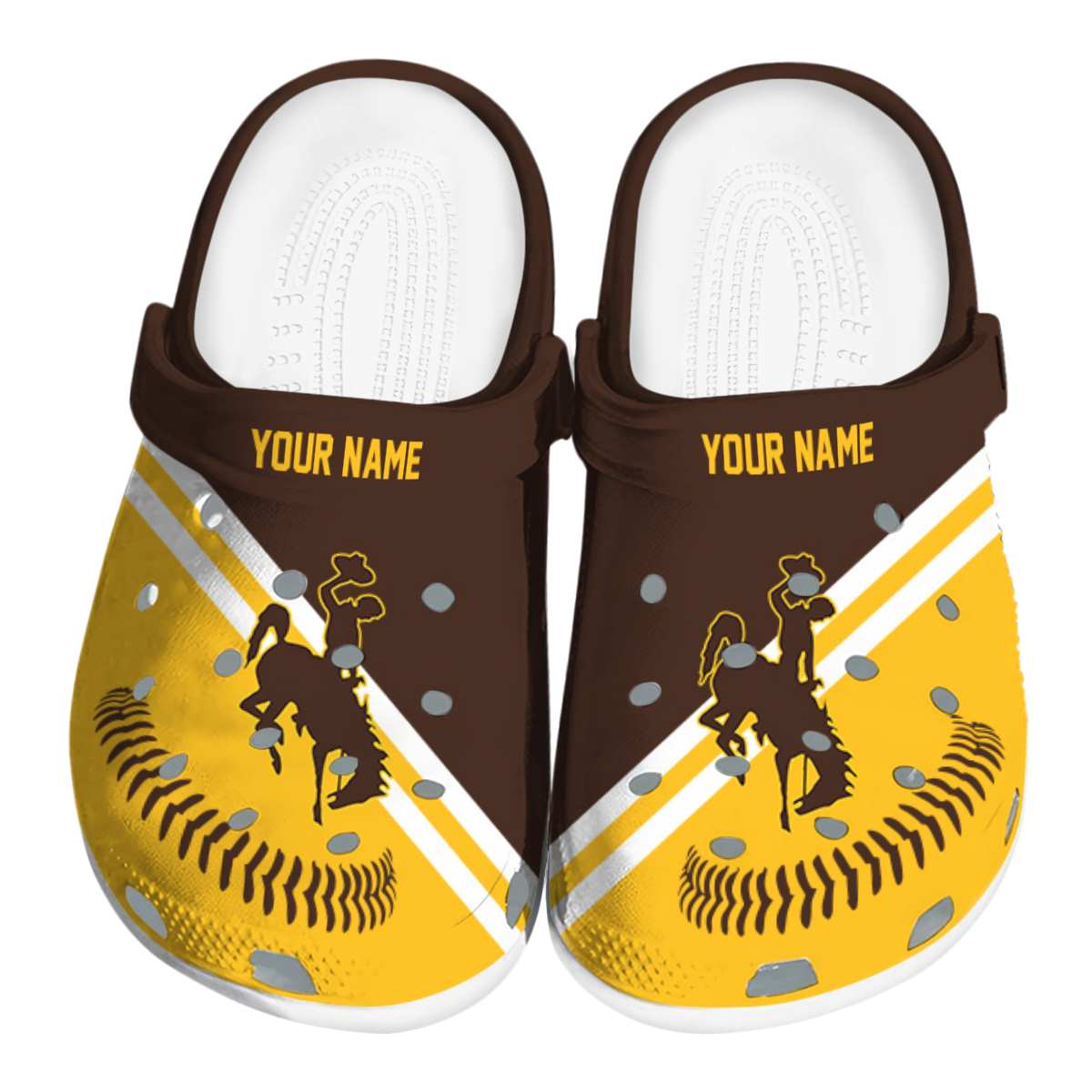 Wyoming Cowboys NCAA Sport Crocs Crocband Clogs Shoes Comfortable For Men Women and Kids