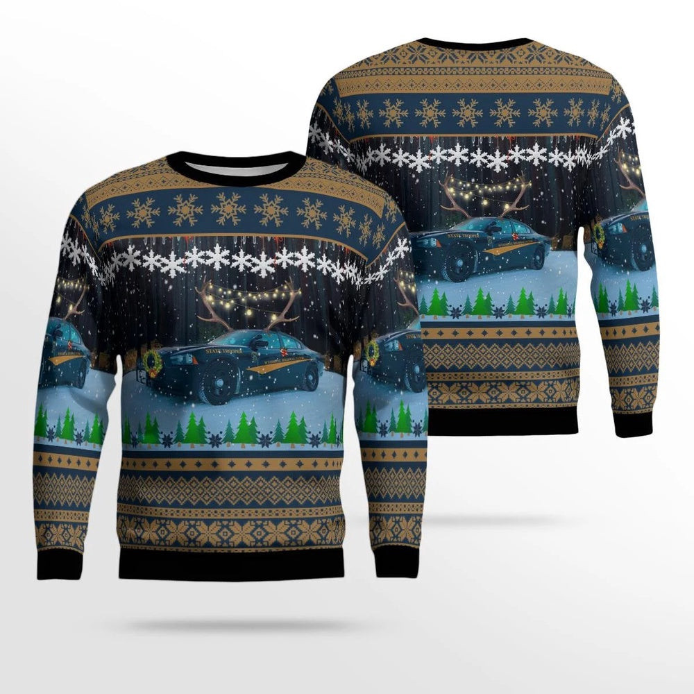 Wyoming Highway Patrol Christmas Ugly Sweater Gift For Christmas
