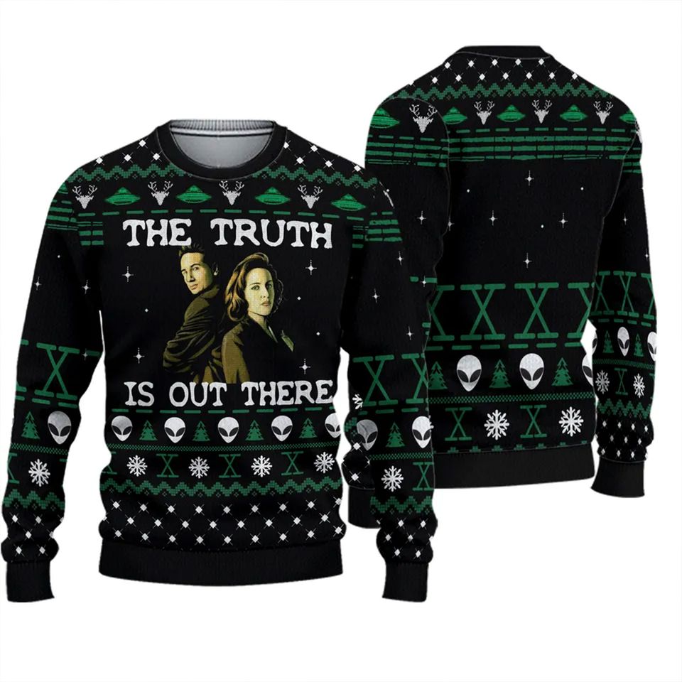 X-Files The Truth Is Out There Ugly Sweater, Dana Scully and Fox Mulder