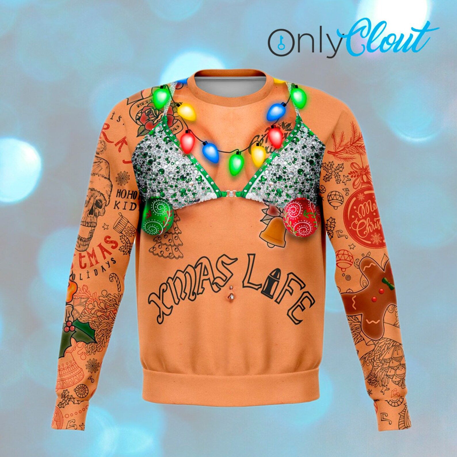 Xmas Thug Life Funny Ugly Christmas Sweater Adult 3D Funny Matching for family