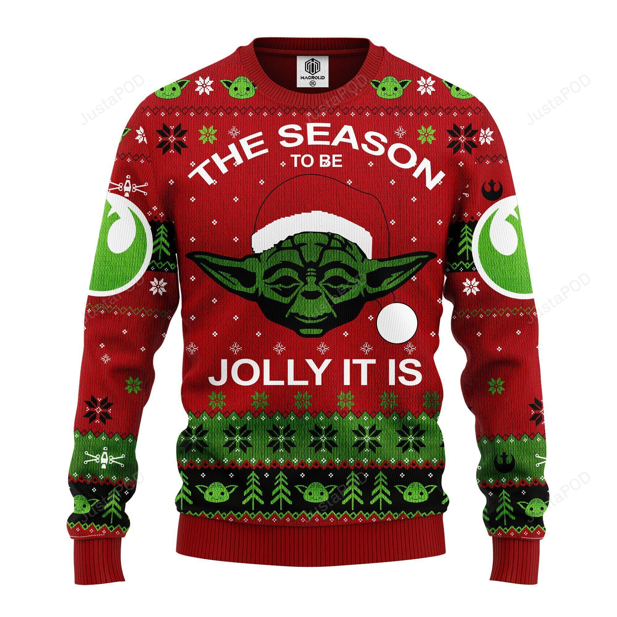 Xmas Yoda Ugly Christmas Sweater Adult 3D Funny Matching for family
