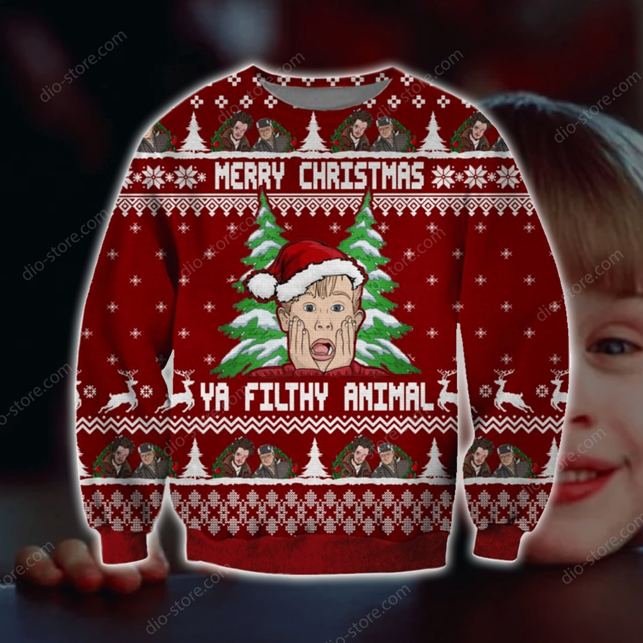 Ya Filthy Animal Ugly Christmas Sweater Adult 3D Funny Matching for family