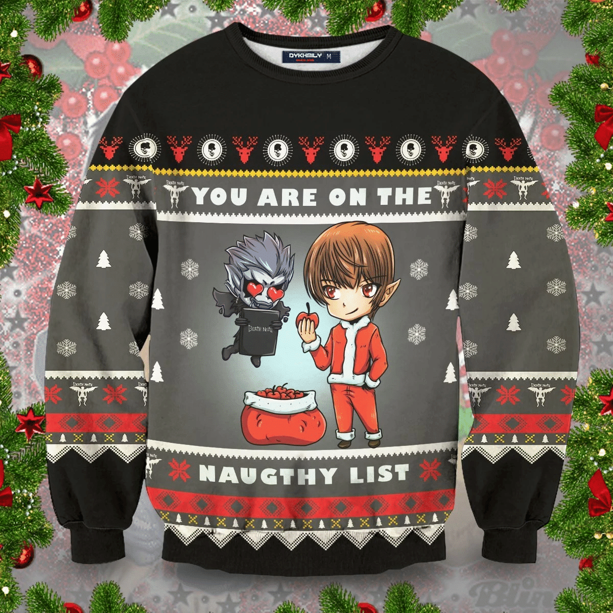 Yagami Naughty List Ugly Christmas Sweater Adult 3D Funny Matching for family