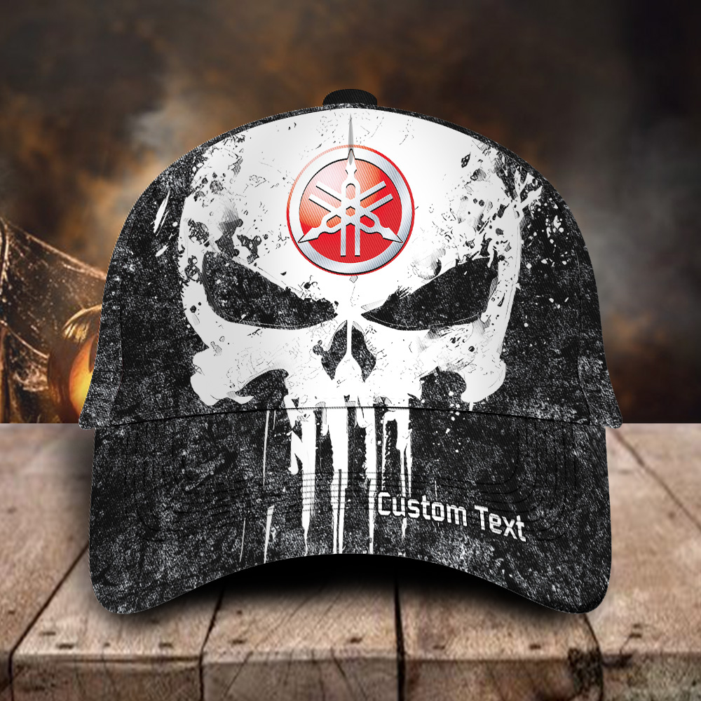 Yamaha Skull Graffiti Contrast Color Custom Name 3D Classic Cap For Men Women Driver Trucker Trucker Hats Custom Hats Gifts For Men & Women