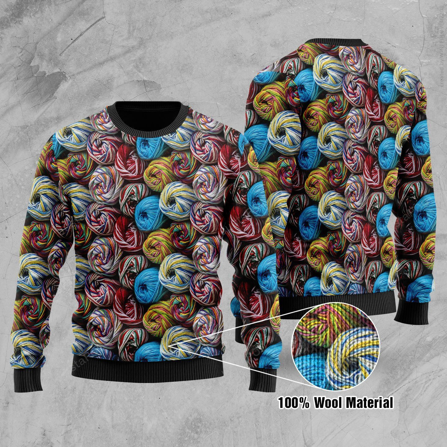 Yarn Ugly Christmas Sweater Adult 3D Funny Matching for family