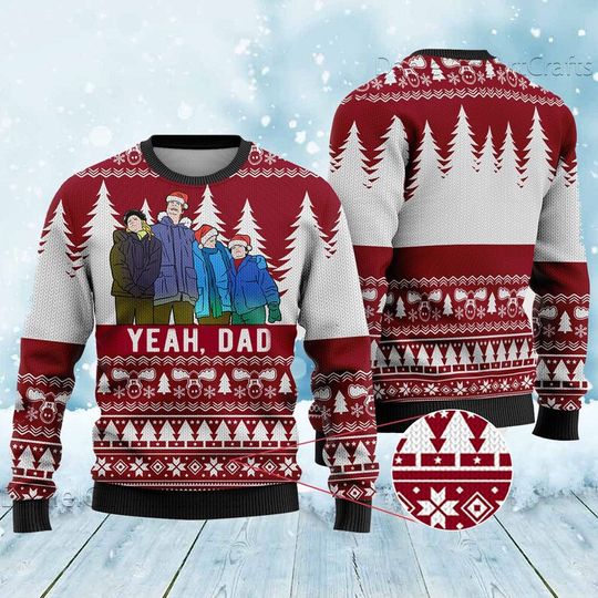 Yeah Dad Audrey National Lampoon Sweater, National Lampoon's Christmas Vacation Ugly Sweater - Image 2