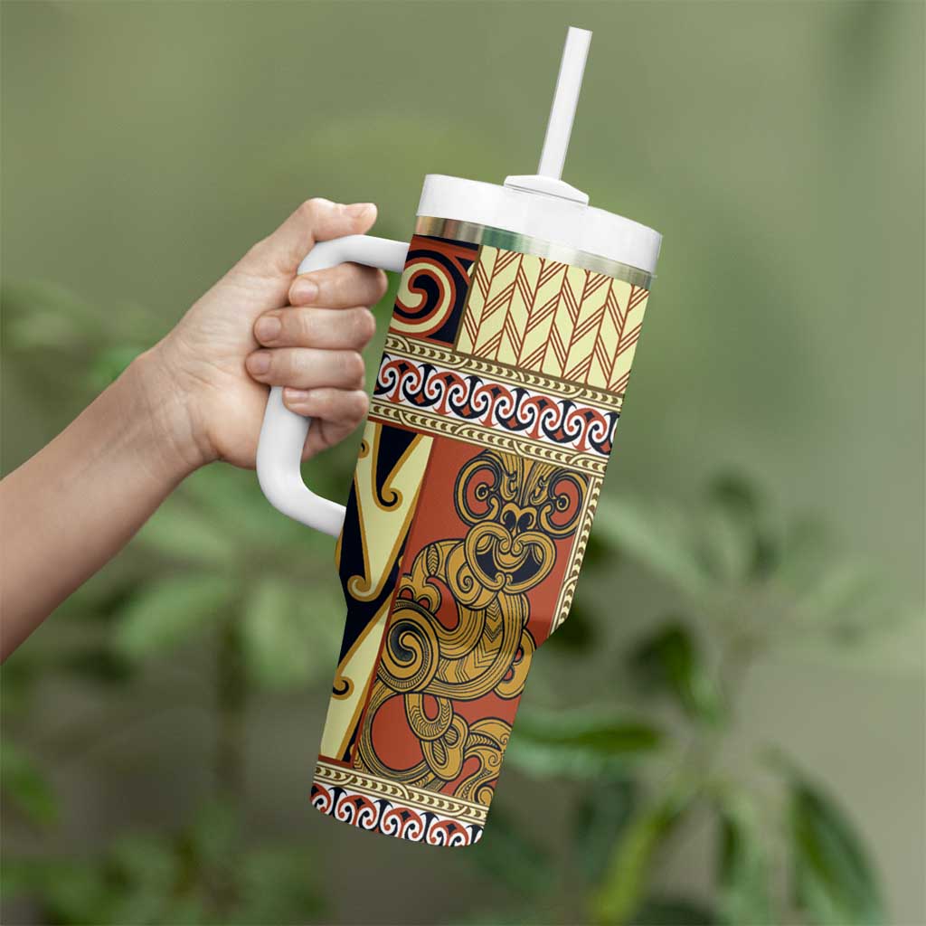 Yellow Aotearoa Kowhaiwhai Pattern Custom Stanley Cup 40 oz 30 oz Tumbler With HandleTVC2301258 - Image 3