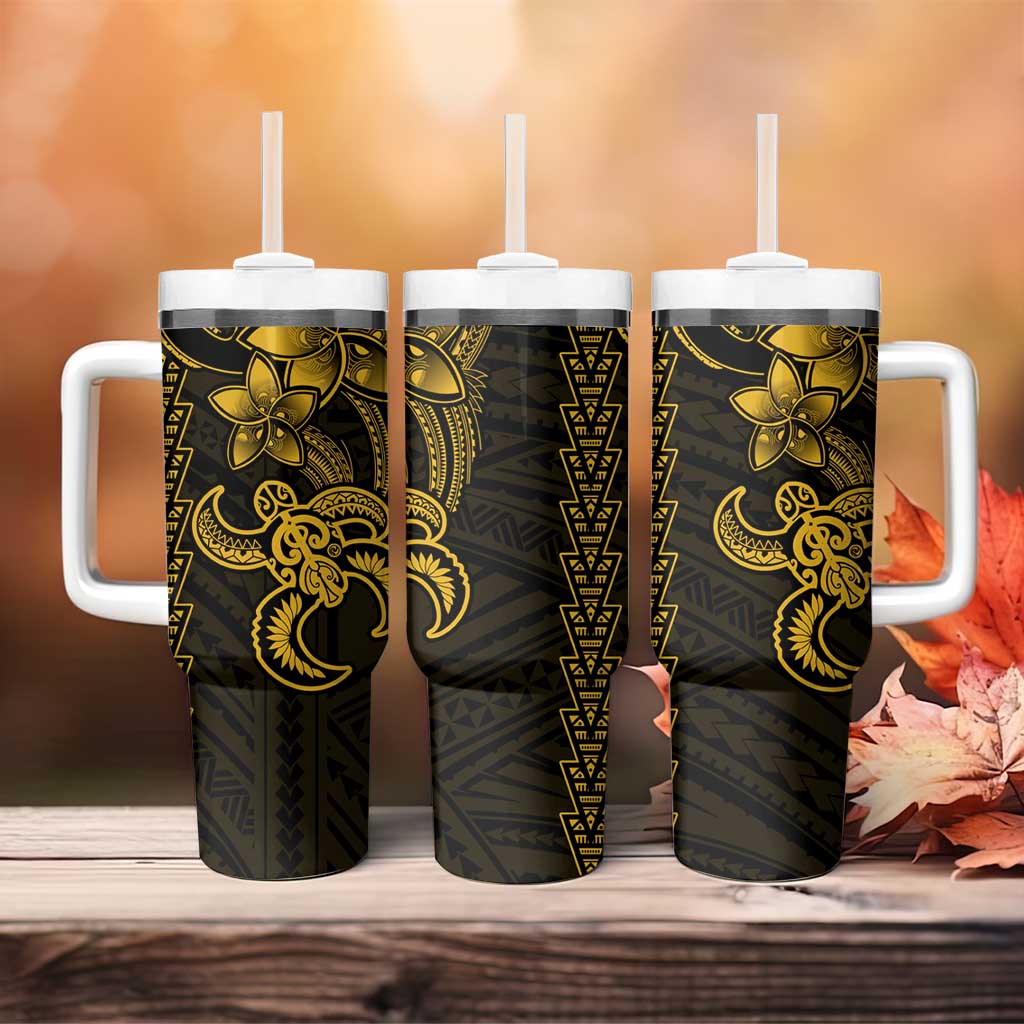 Yellow Hawaiian Kakau Turtle Polynesian Tribal Custom Stanley Cup 40 oz 30 oz Tumbler With HandleTVC2301390 - Image 4