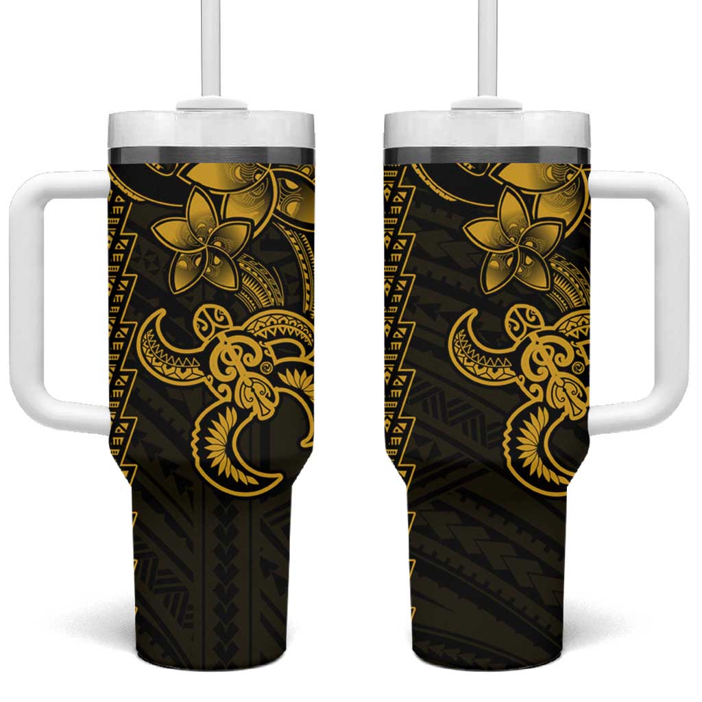 Yellow Hawaiian Kakau Turtle Polynesian Tribal Custom Stanley Cup 40 oz 30 oz Tumbler With HandleTVC2301390