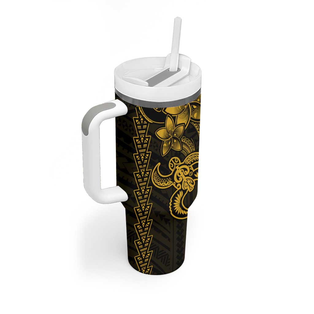 Yellow Hawaiian Kakau Turtle Polynesian Tribal Custom Stanley Cup 40 oz 30 oz Tumbler With HandleTVC2301390 - Image 2