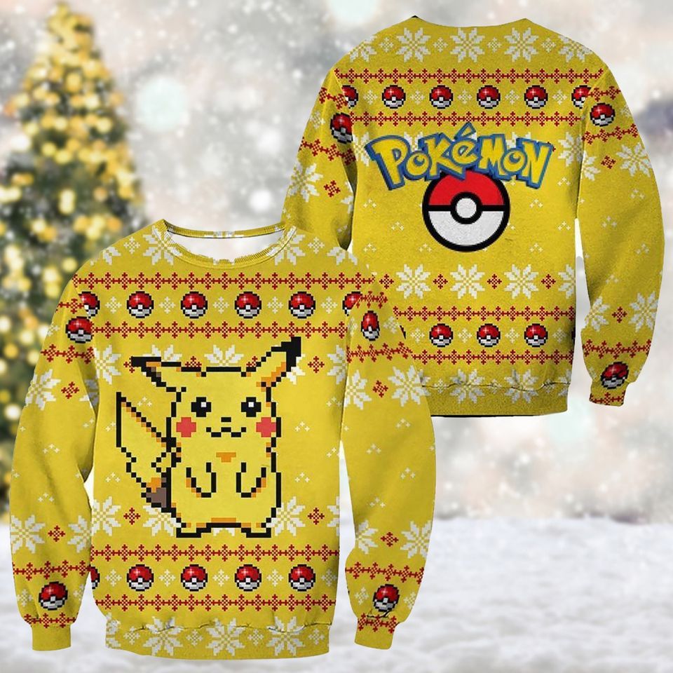 Yellow Mouse In Winter 3D All Over Printed T-shirt, Cartoon Ugly Christmas Sweater