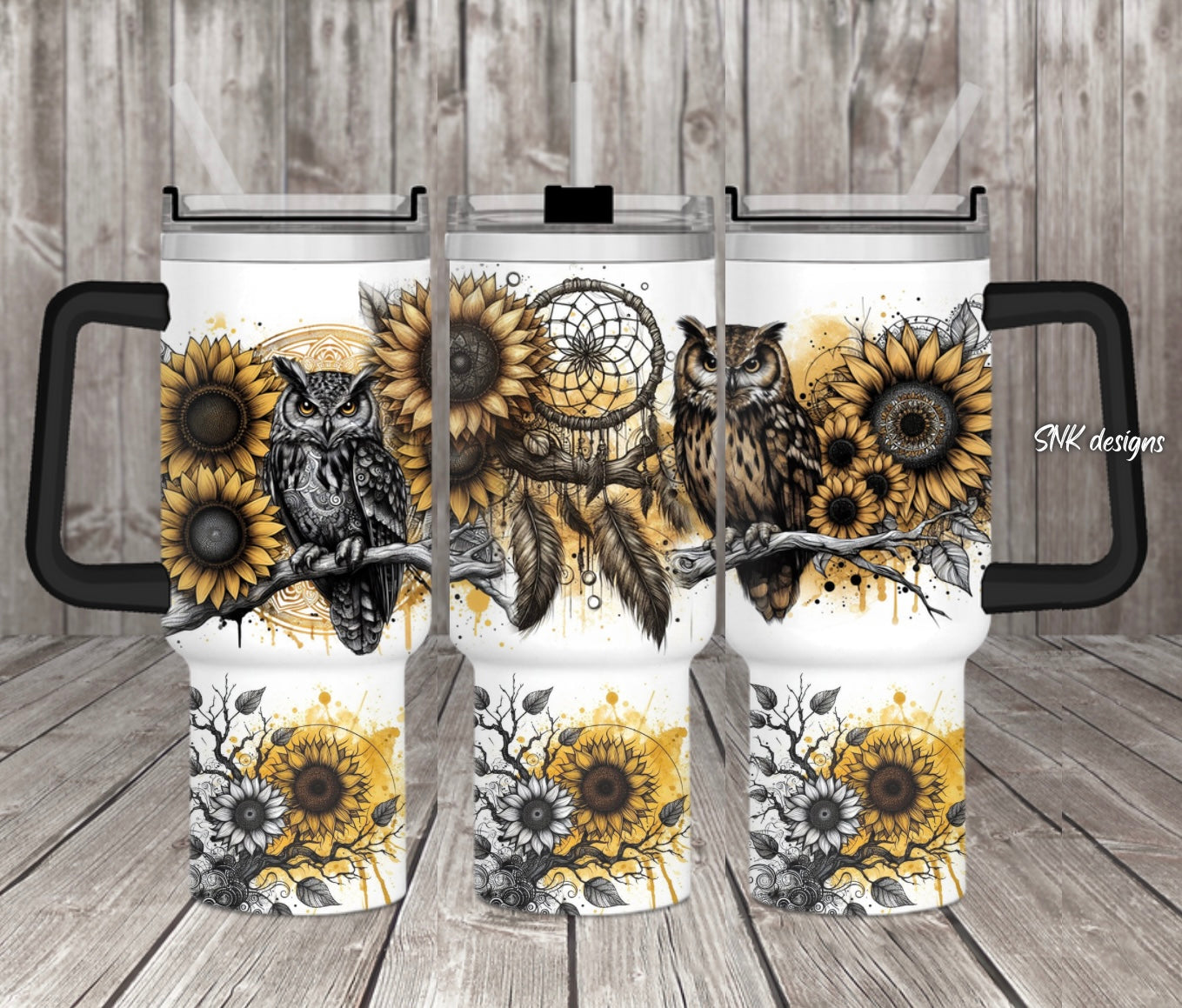 Yellow Owl Sunflower Custom Stanley Cup 40 oz 30 oz Tumbler With HandleTVC2301705