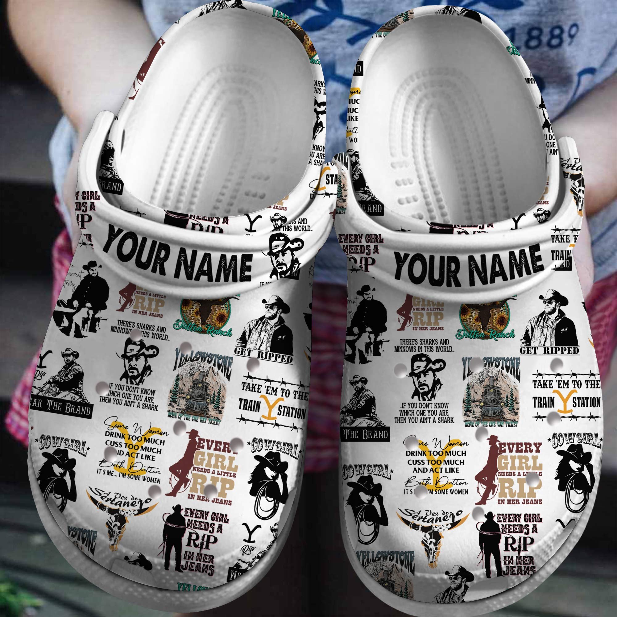 Yellowstone TV Series Crocs Crocband Clogs Shoes Comfortable For Men Women and Kids