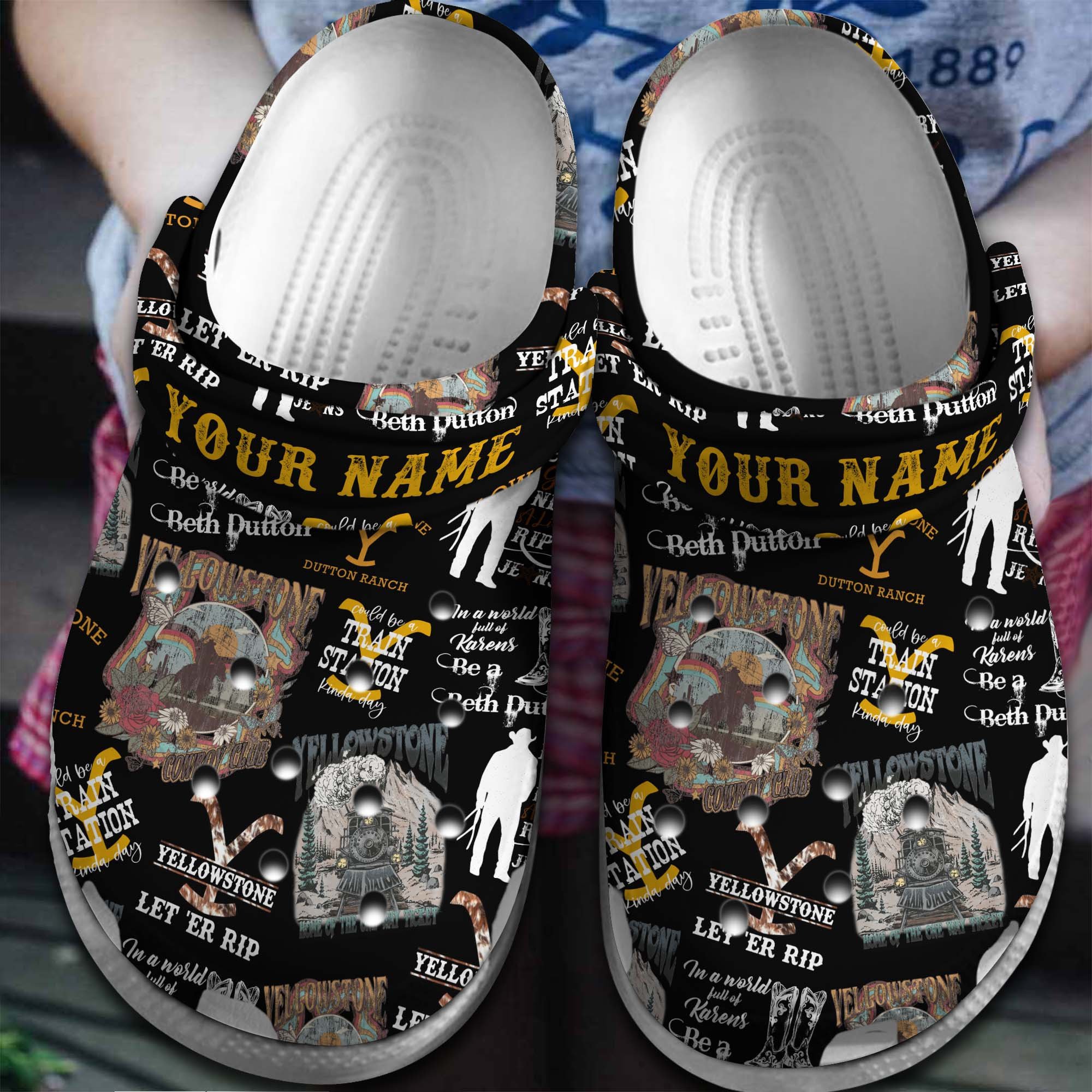 Yellowstone TV Series Crocs Crocband Clogs Shoes Comfortable For Men Women and Kids