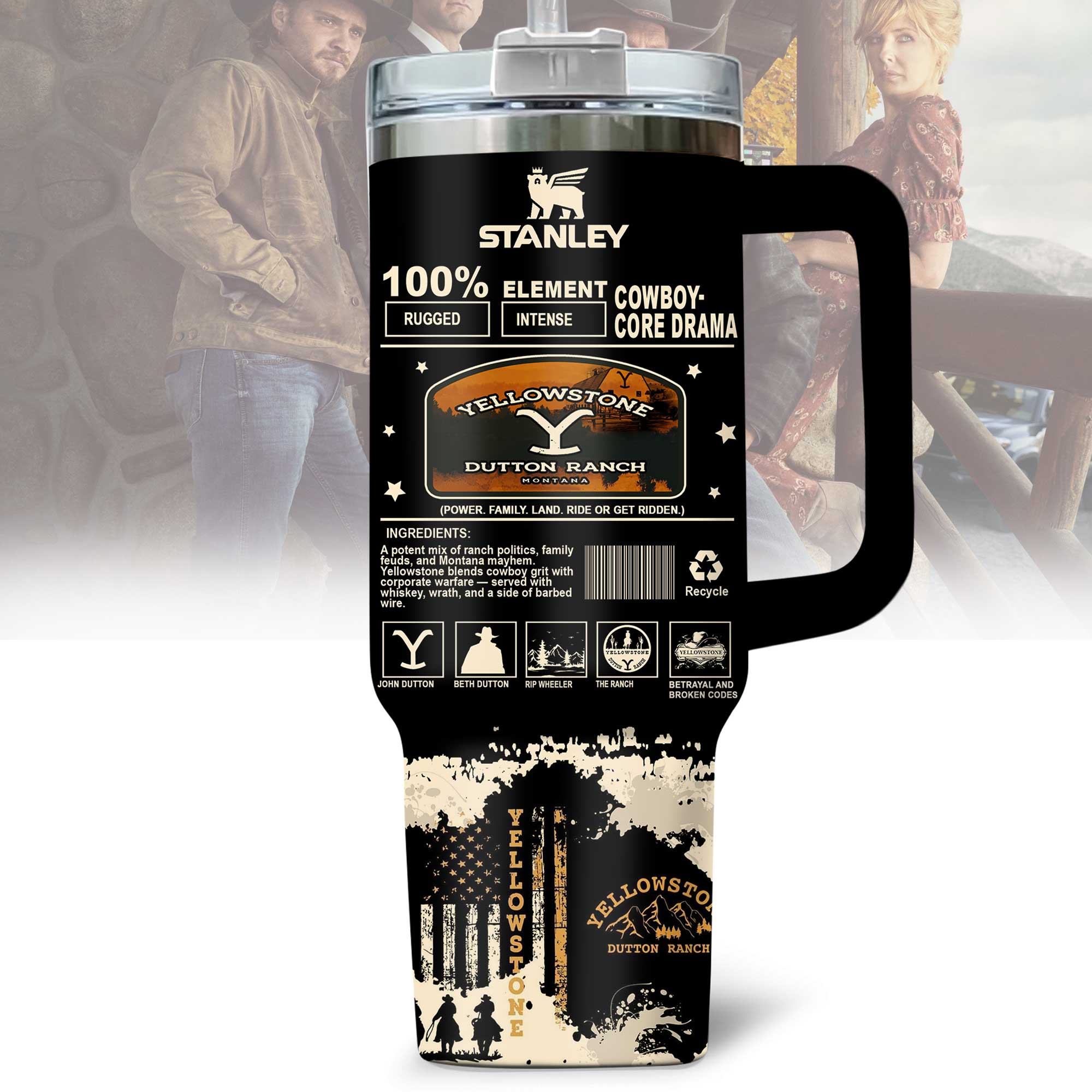 Yellowstone TV Series Custom Stanley Cup 40 oz 30 oz Tumbler With HandleTVC2301172 - Image 3