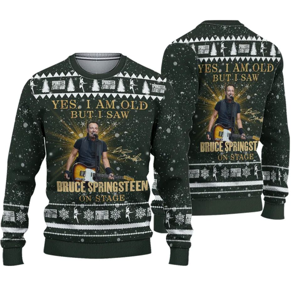Yes I Am Old But I Saw Bruce Springsteen On Stage Ugly Xmas Sweater