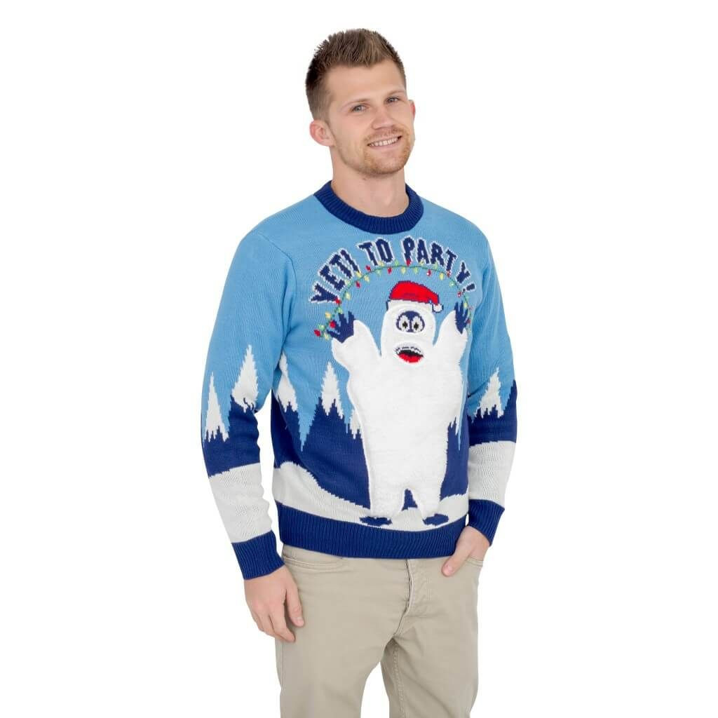 Yeti To Party Light Up For Unisex Ugly Christmas Sweater Adult 3D Funny Matching for family - Image 3