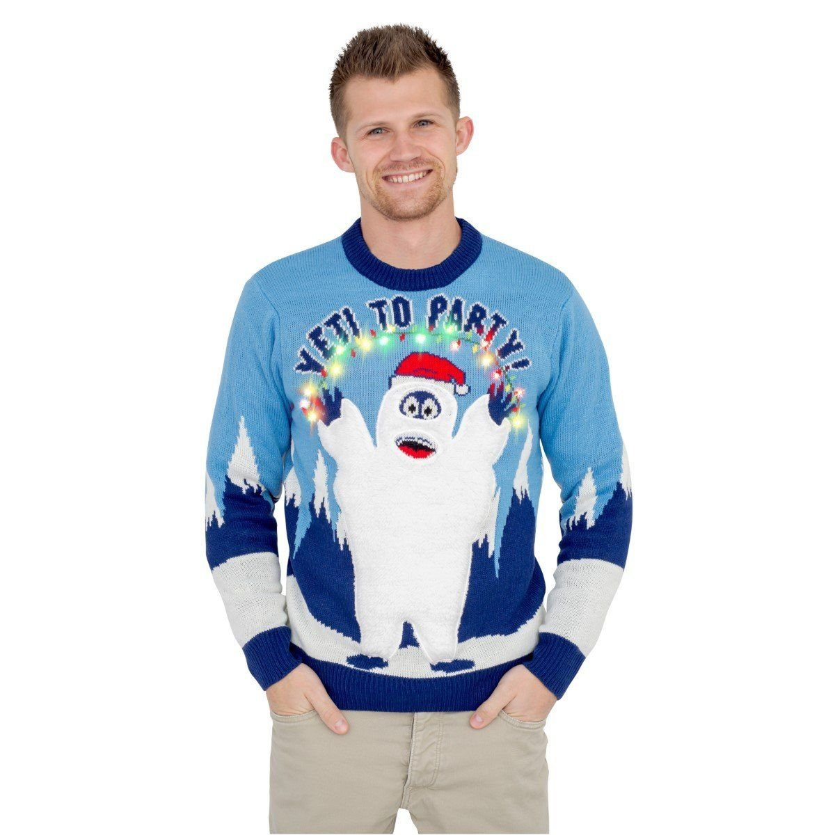 Yeti To Party Light Up For Unisex Ugly Christmas Sweater Adult 3D Funny Matching for family - Image 2