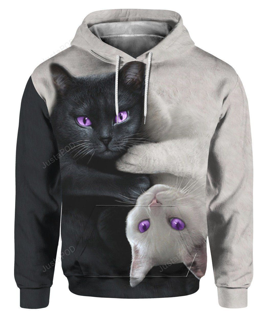 Yin Yang Cat 3D All Over Print Hoodie, Zip Hoodie