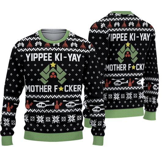 Yippee Ki-yay Mother Fvcker Ugly Sweater, Die Hard Christmas Sweater - Image 2