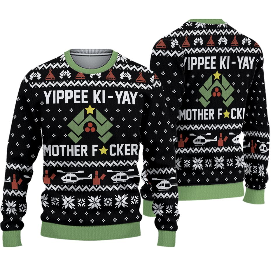Yippee Ki-yay Mother Fvcker Ugly Sweater, Die Hard Christmas Sweater