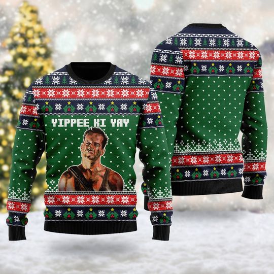 Yippee Ki Yay Quotes 3D Sweater, US Action Movie Christmas 3D Sweater, Christmas Gift - Image 2