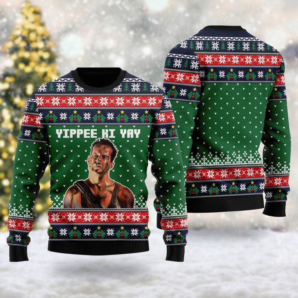 Yippee Ki Yay Quotes 3D Sweater, US Action Movie Christmas 3D Sweater, Christmas Gift