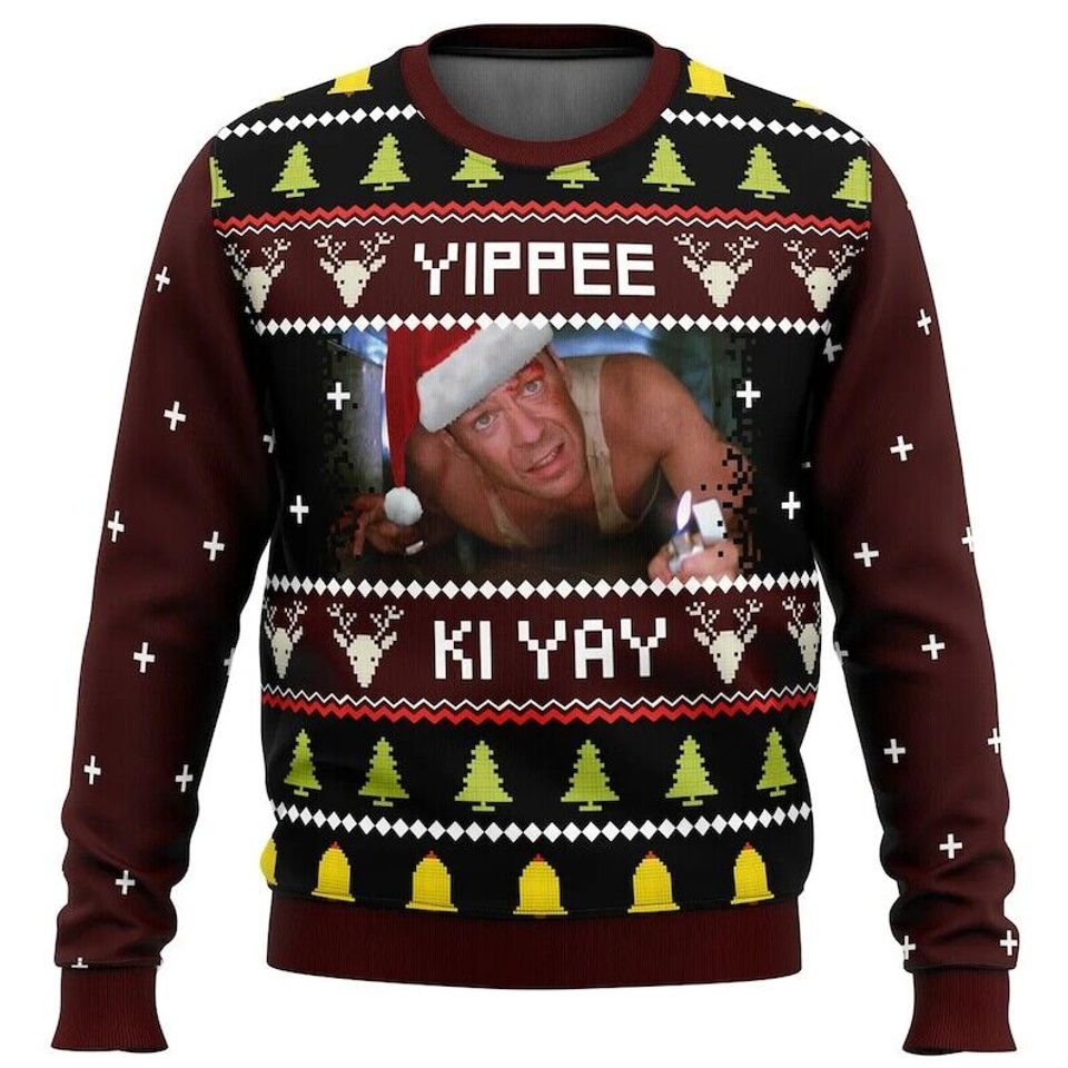 Yippee Ki Yay Ugly Die Hard Christmas Sweater, Die Hard Movie Ugly Sweater