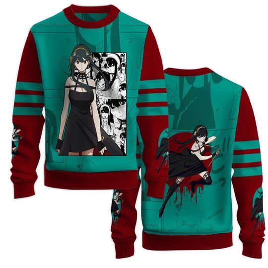 Yo Anime Spy Family Sweatshirt with Crew Neck and Long Sleeve, 3D Printed Graphic - Image 4