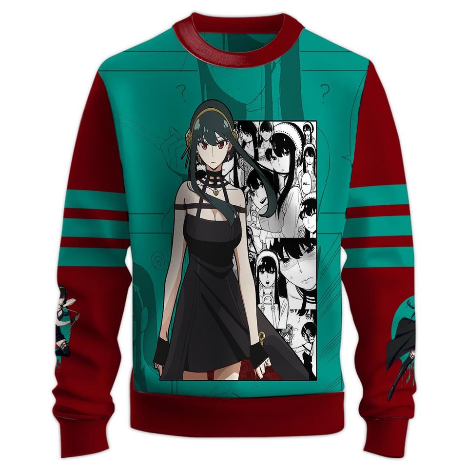 Yo Anime Spy Family Sweatshirt with Crew Neck and Long Sleeve, 3D Printed Graphic - Image 3
