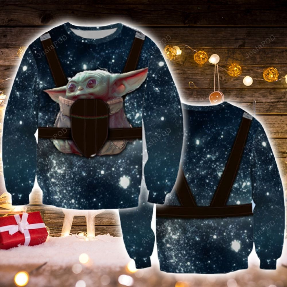 Yoda Ugly Christmas Sweater Adult 3D Funny Matching for family