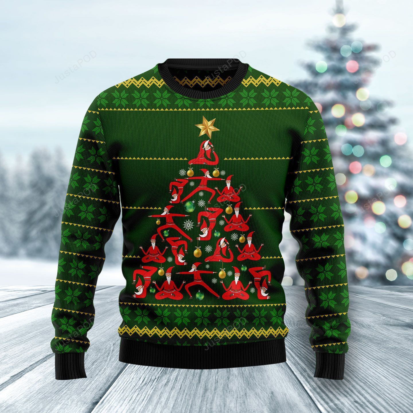 Yoga Christmas Ugly Christmas Sweater Adult 3D Funny Matching for family