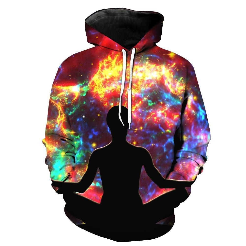 Yoga Cosmic Space Meditation 3D All Over Print Hoodie, Zip Hoodie