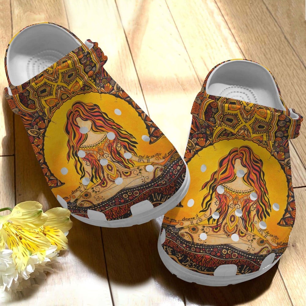 Yoga Hippie Mandala Gift For Lover Rubber clog Shoes Comfy Footwear