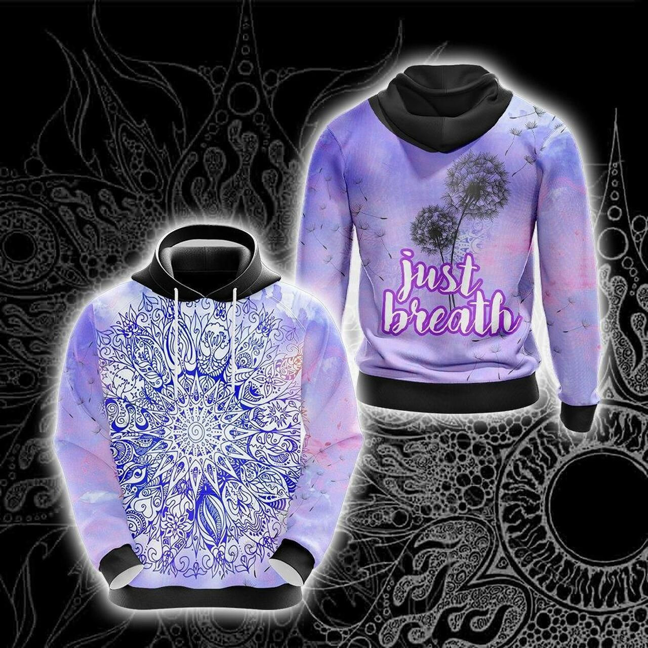 Yoga Just Breath Unisex 3D All Over Print Hoodie, Zip Hoodie
