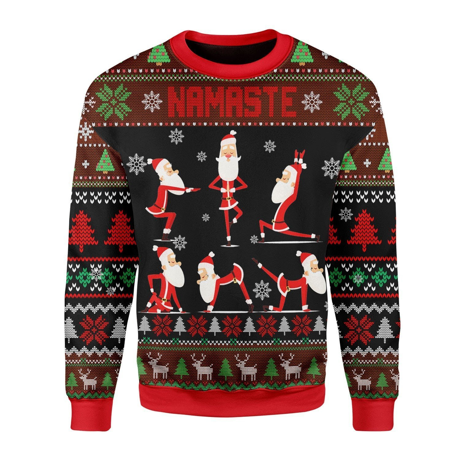 Yoga Ugly Christmas Sweater Adult 3D Funny Matching for family
