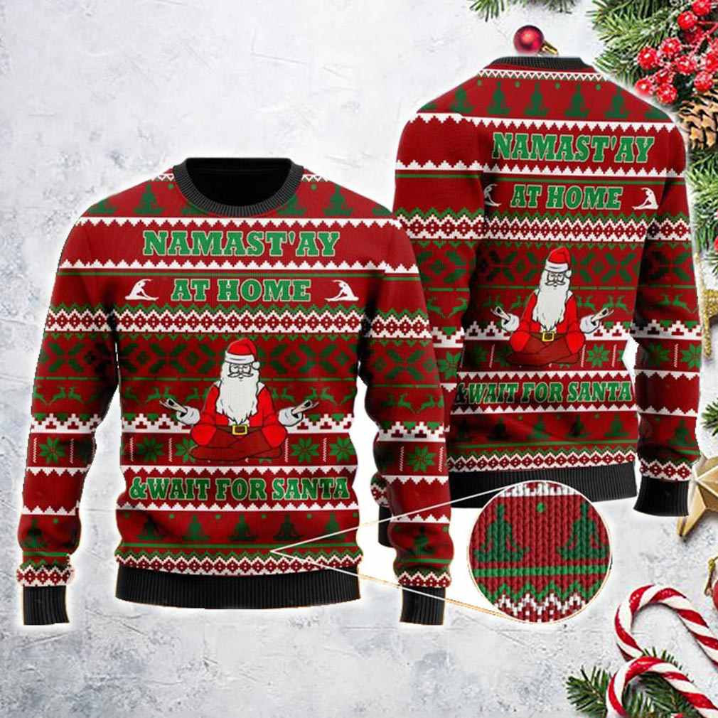 Yoga With Santa Claus Ugly Christmas Sweater Adult 3D Funny Matching for family
