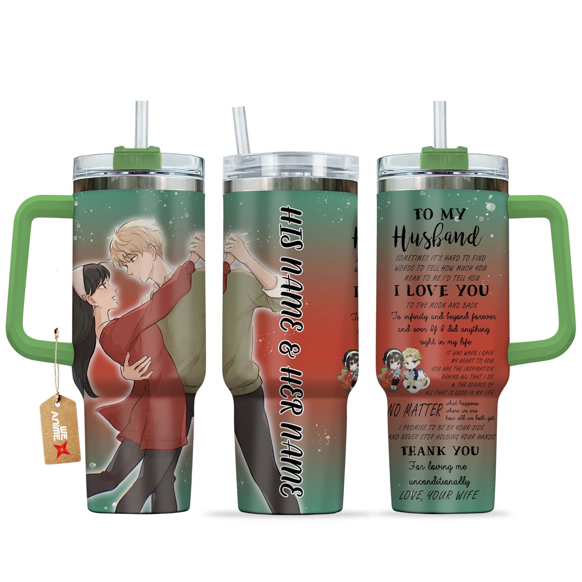 Yor Forger & Loid Spy x Family Anime Valentine Custom Stanley Cup 40 oz 30 oz Tumbler With HandleTVC2301166