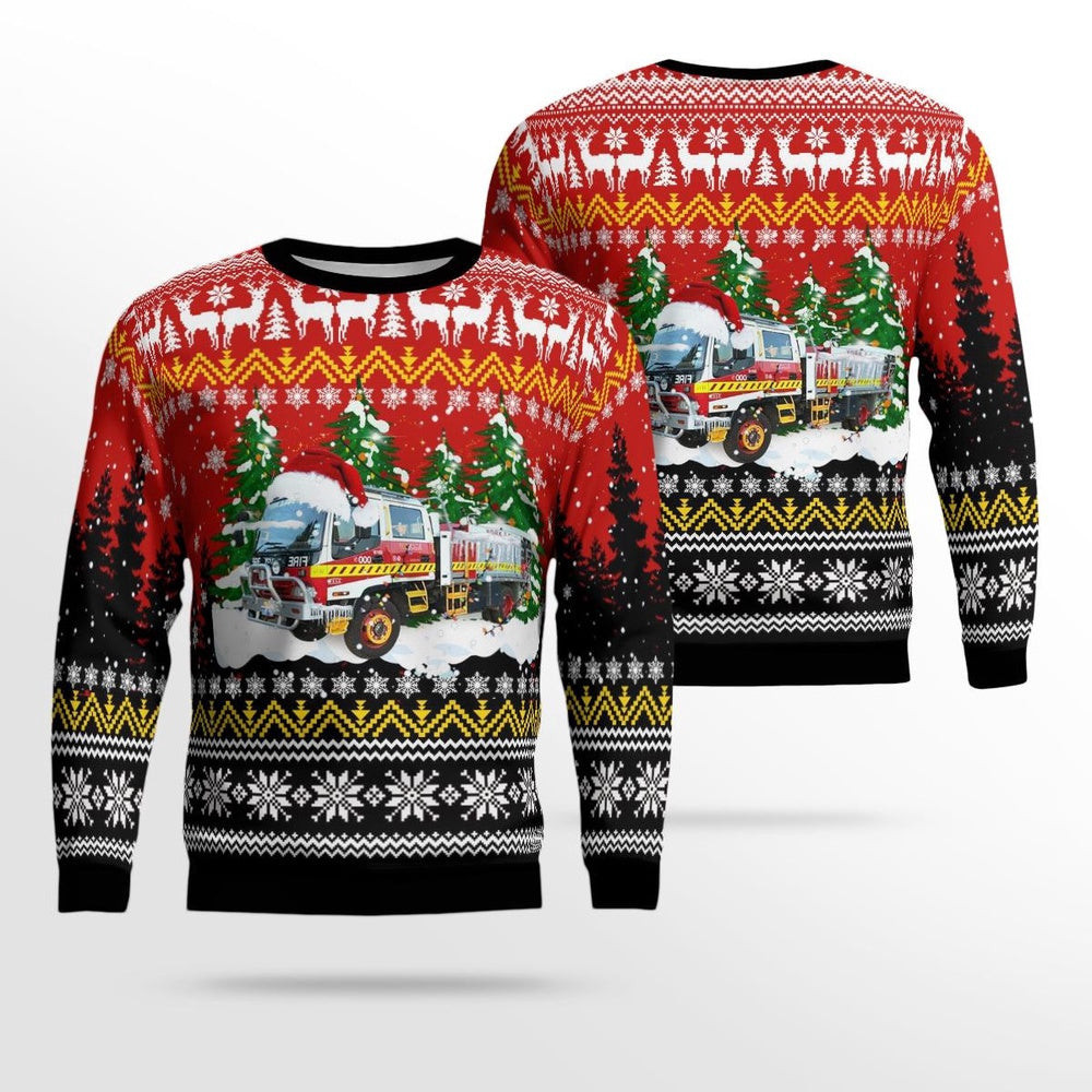 York Volunteer Fire Rescue York Western Australia Christmas AOP Ugly Sweater Gift For Christmas