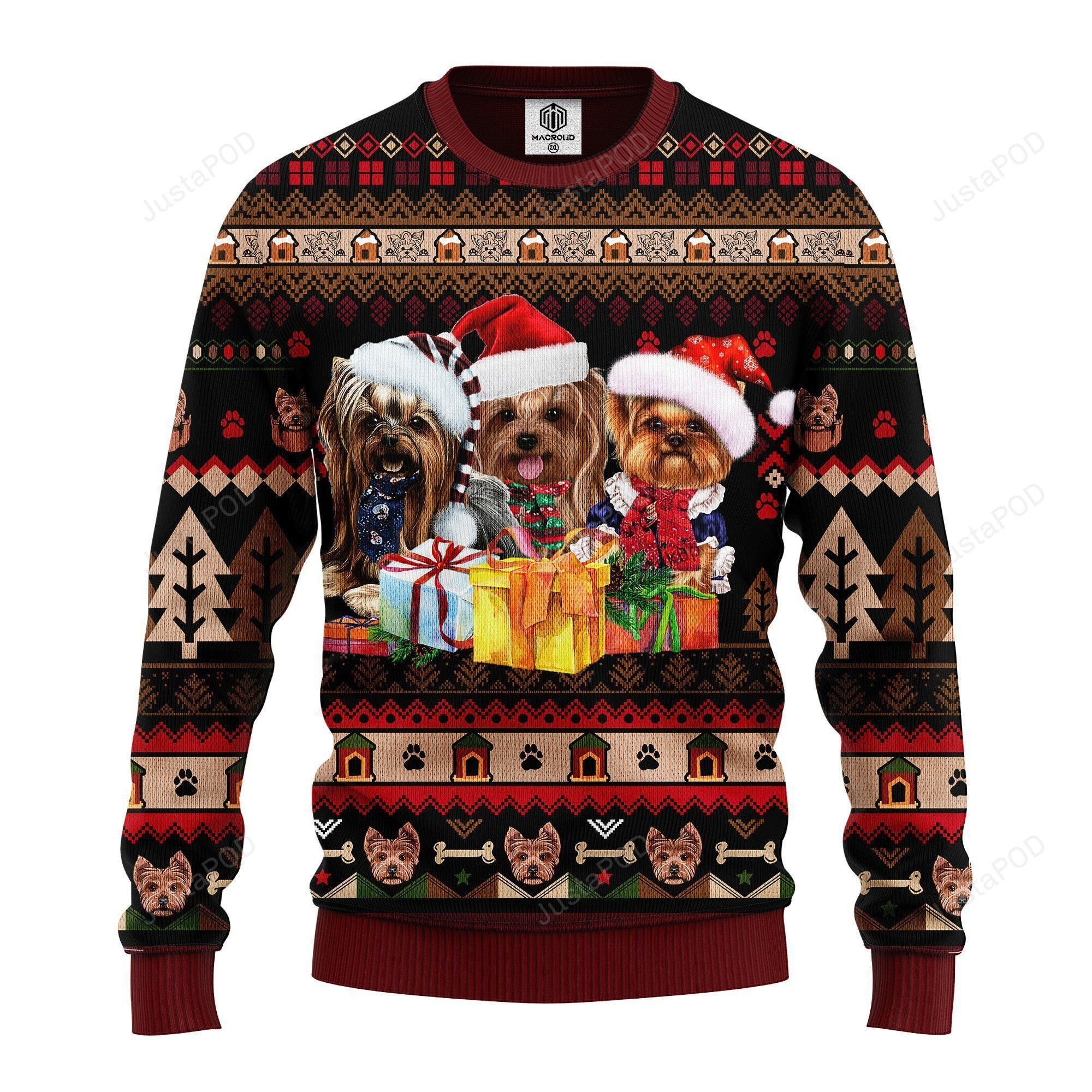 Yorkshire Noel Ugly Christmas Sweater Adult 3D Funny Matching for family