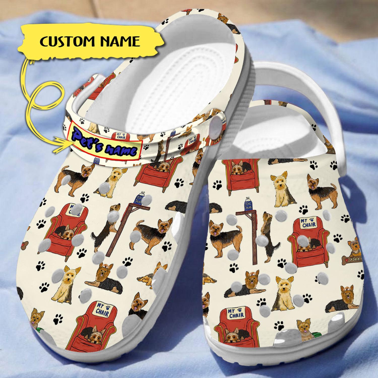 Yorkshire Terrier Dogs Crocs Crocband Clogs Shoes Comfortable For Men Women and Kids