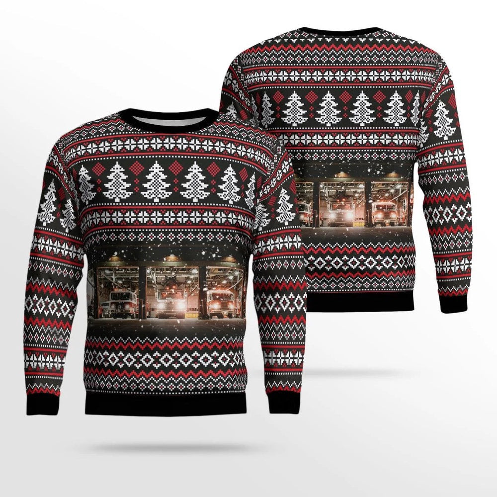 Yorkton Saskatchewan Canada Yorkton Fire Protective Services Christmas Ugly Sweater Gift For Christmas